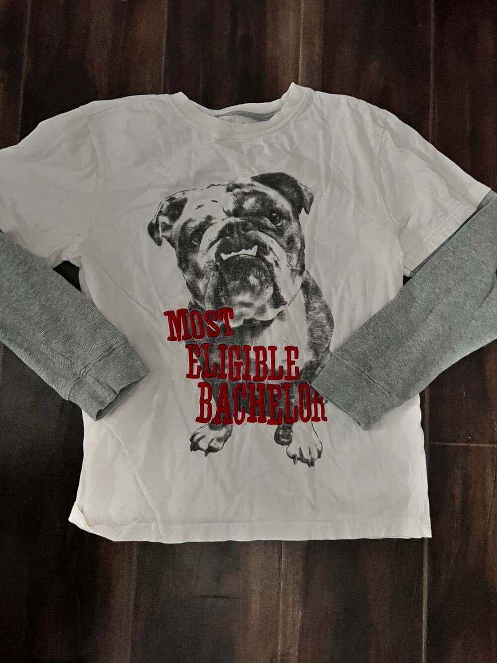 Gymboree Bulldog Most Eligible Bachelor Long Sleeve Shirt Size 12